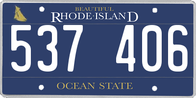 RI license plate 537406