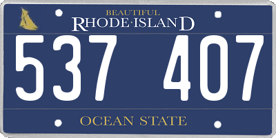 RI license plate 537407