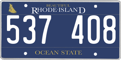 RI license plate 537408