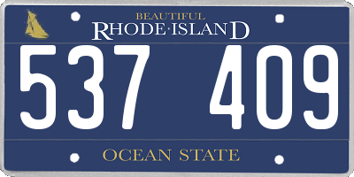 RI license plate 537409