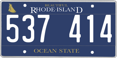 RI license plate 537414