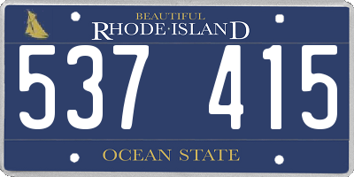 RI license plate 537415