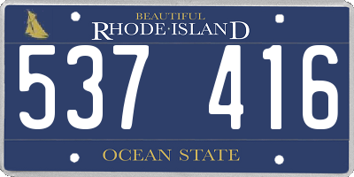 RI license plate 537416