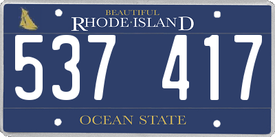 RI license plate 537417
