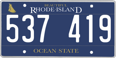 RI license plate 537419