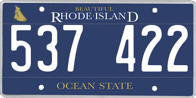 RI license plate 537422