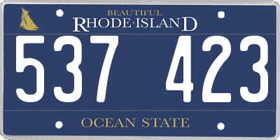 RI license plate 537423