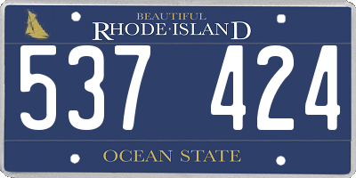 RI license plate 537424