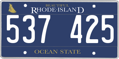 RI license plate 537425