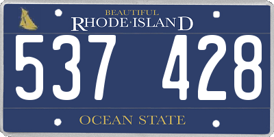 RI license plate 537428