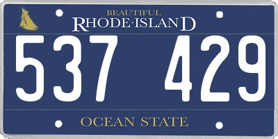 RI license plate 537429
