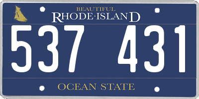 RI license plate 537431