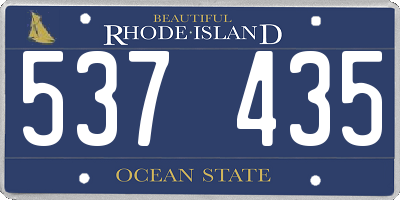 RI license plate 537435