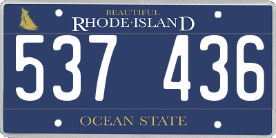 RI license plate 537436