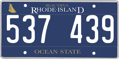 RI license plate 537439