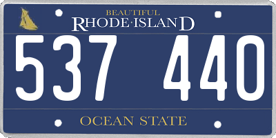RI license plate 537440