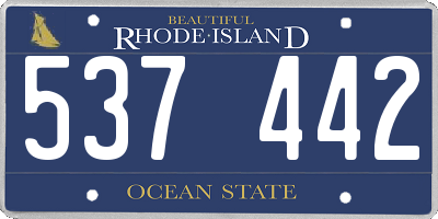 RI license plate 537442