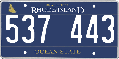 RI license plate 537443