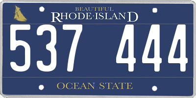 RI license plate 537444