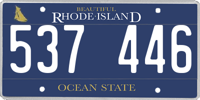 RI license plate 537446