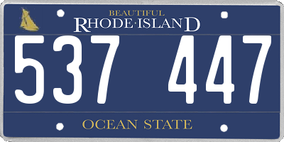 RI license plate 537447