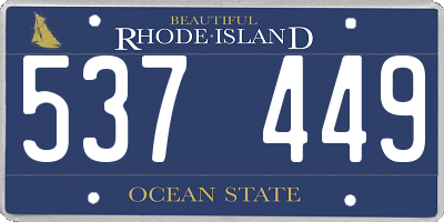 RI license plate 537449
