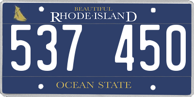 RI license plate 537450