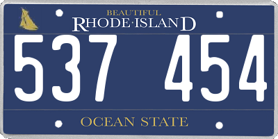 RI license plate 537454