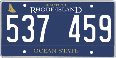 RI license plate 537459