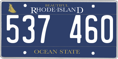 RI license plate 537460