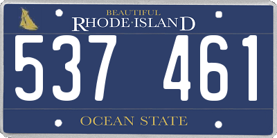 RI license plate 537461