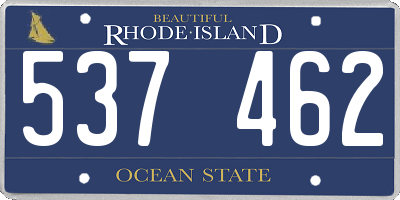 RI license plate 537462
