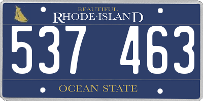 RI license plate 537463