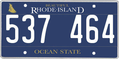 RI license plate 537464