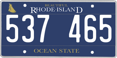 RI license plate 537465