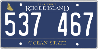 RI license plate 537467