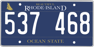 RI license plate 537468