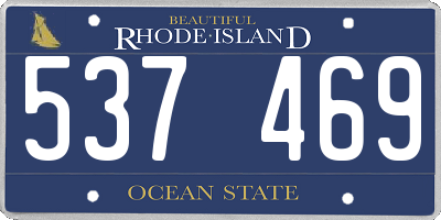 RI license plate 537469