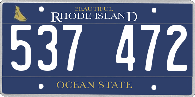 RI license plate 537472