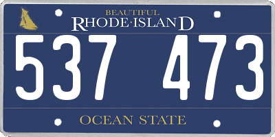 RI license plate 537473