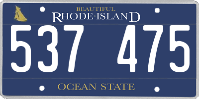 RI license plate 537475