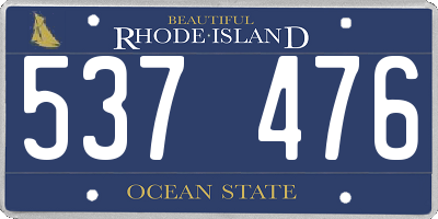 RI license plate 537476