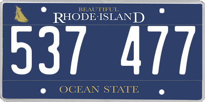 RI license plate 537477