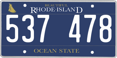 RI license plate 537478