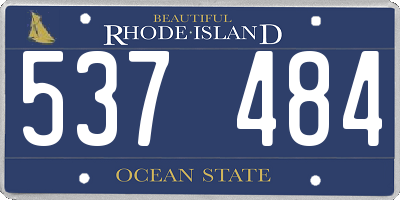 RI license plate 537484