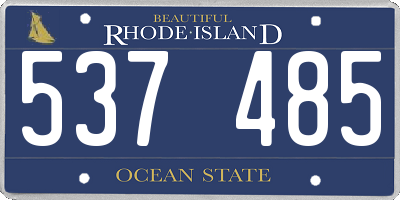 RI license plate 537485