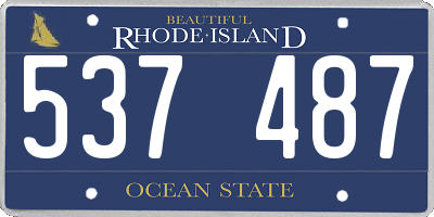 RI license plate 537487