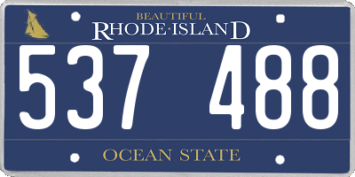 RI license plate 537488