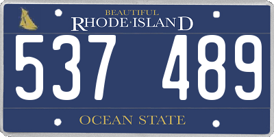 RI license plate 537489
