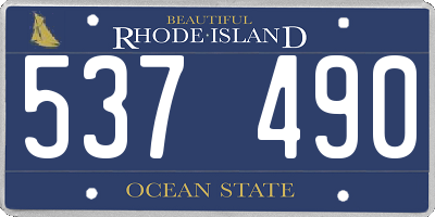 RI license plate 537490